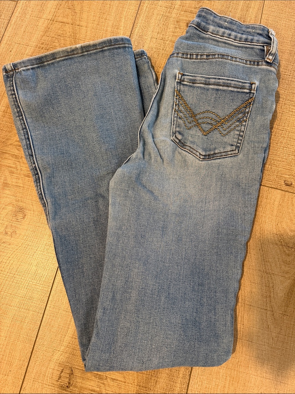 Idyllwind Light Blue Flare Jeans with Pocket Stitch